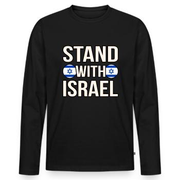 Israel - Men's Premium Organic Long Sleeve Shirt - black - Front - Nico (187cm)