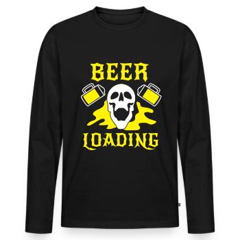 Bière Bière Bière Boire de la bière Alcohol Party - T-shirt manches longues Premium bio Homme - noir - Devant - Nico (187cm)