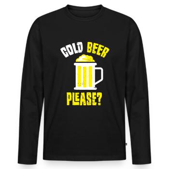 Bière Bière Bière Boire de la bière Alcohol Party - T-shirt manches longues Premium bio Homme - noir - Devant - Nico (187cm)