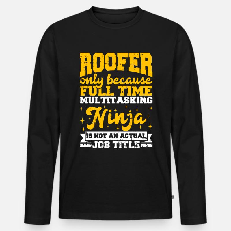 Bauarbeiter Dachdecker Geschenkidee - Männer Premium Bio Langarmshirt - Schwarz