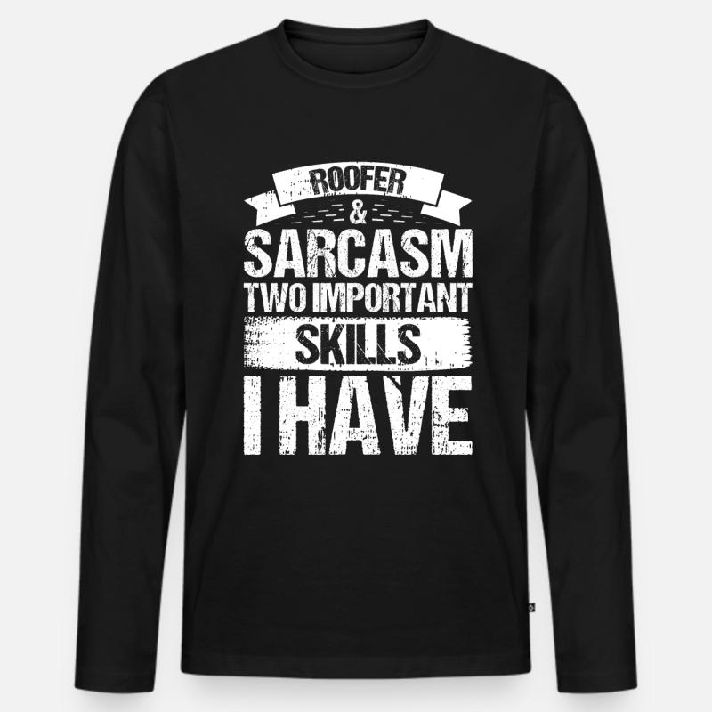 Bauarbeiter Dachdecker Geschenkidee - Männer Premium Bio Langarmshirt - Schwarz
