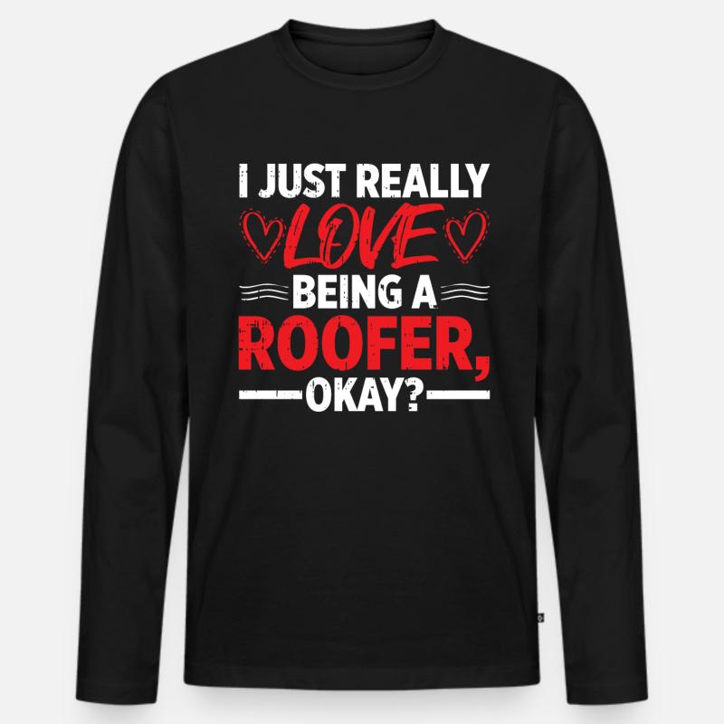 Bauarbeiter Dachdecker Geschenkidee - Männer Premium Bio Langarmshirt - Schwarz