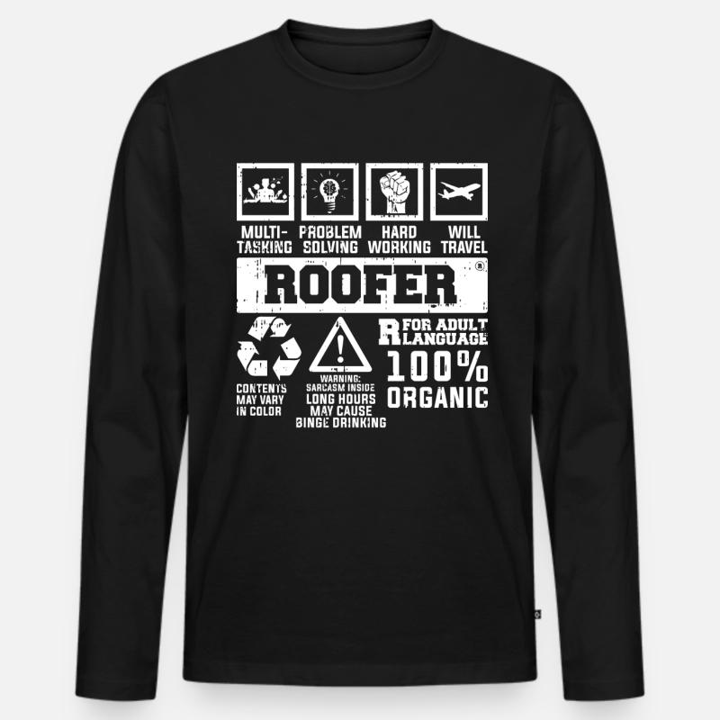 Bauarbeiter Dachdecker Geschenkidee - Männer Premium Bio Langarmshirt - Schwarz