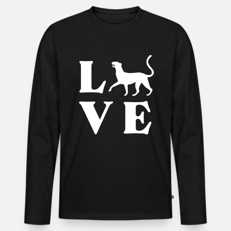 Jaguar Geschenkidee - Männer Premium Bio Langarmshirt - Schwarz
