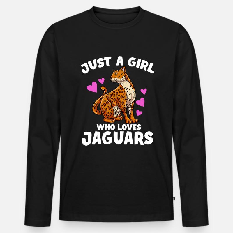 Jaguar Geschenkidee - Männer Premium Bio Langarmshirt - Schwarz