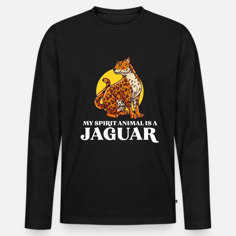 Jaguar Geschenkidee - Männer Premium Bio Langarmshirt - Schwarz