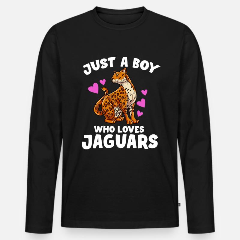 Jaguar Geschenkidee - Männer Premium Bio Langarmshirt - Schwarz
