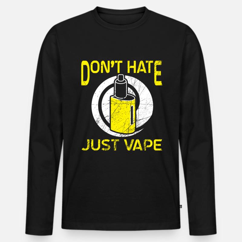 Elektro Zigarette E-Zigarette E-Shisha Vape - Männer Premium Bio Langarmshirt - Schwarz