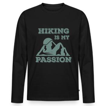 Climbing Climbers Mountains Climbing Wall Kletterdad - Men's Premium Organic Long Sleeve Shirt - black - Front - Nico (187cm)