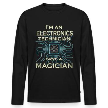 Electric Electrician Eloktronics Electric Power Electrics - Men's Premium Organic Long Sleeve Shirt - black - Front - Nico (187cm)