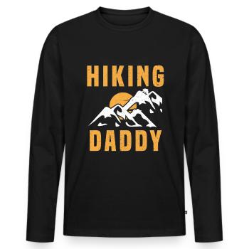 Climbing Climbers Mountains Climbing Wall Kletterdad - Men's Premium Organic Long Sleeve Shirt - black - Front - Nico (187cm)