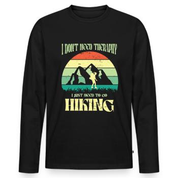 Climbing Climbers Mountains Climbing Wall Kletterdad - Men's Premium Organic Long Sleeve Shirt - black - Front - Nico (187cm)