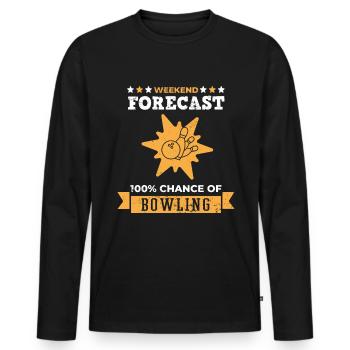 Bowling Bowlingkugel Bowlingbahn Strike - Männer Premium Bio Langarmshirt - Schwarz - Vorne - Nico (187cm)