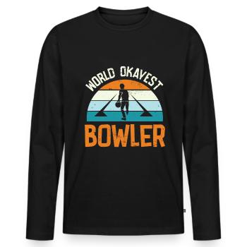 Bowling Bowlingkugel Bowlingbahn Strike - Männer Premium Bio Langarmshirt - Schwarz - Vorne - Nico (187cm)