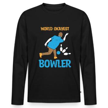 Bowling Bowling Ball Bowling Alley Strike - T-shirt manches longues Premium bio Homme - noir - Devant - Nico (187cm)