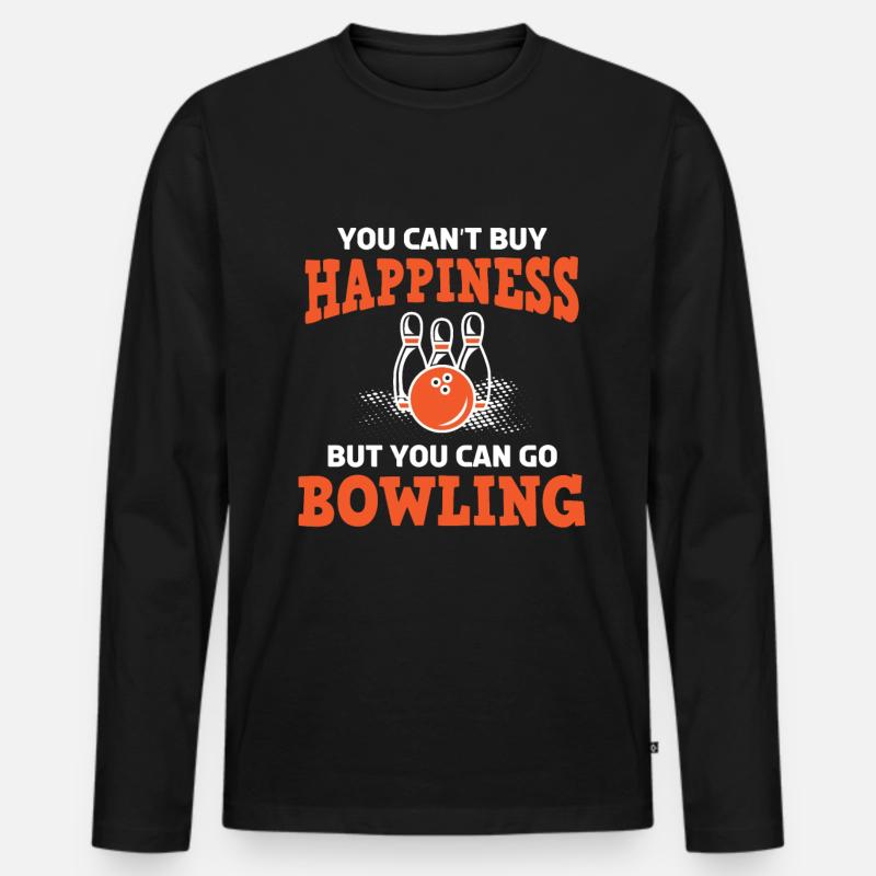 Bowling Bowlingkugel Bowlingbahn Strike - Männer Premium Bio Langarmshirt - Schwarz