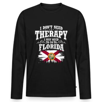 Florida - Men's Premium Organic Long Sleeve Shirt - black - Front - Nico (187cm)