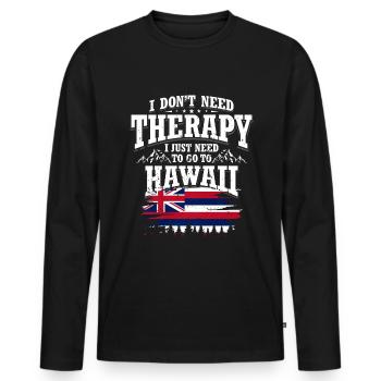 Hawaii - Men's Premium Organic Long Sleeve Shirt - black - Front - Nico (187cm)