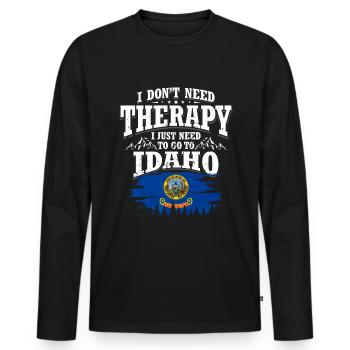 Idaho - Männer Premium Bio Langarmshirt - Schwarz - Vorne - Nico (187cm)