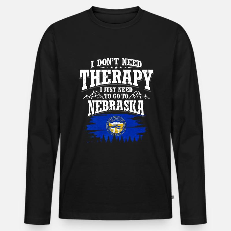 Nebraska - Männer Premium Bio Langarmshirt - Schwarz