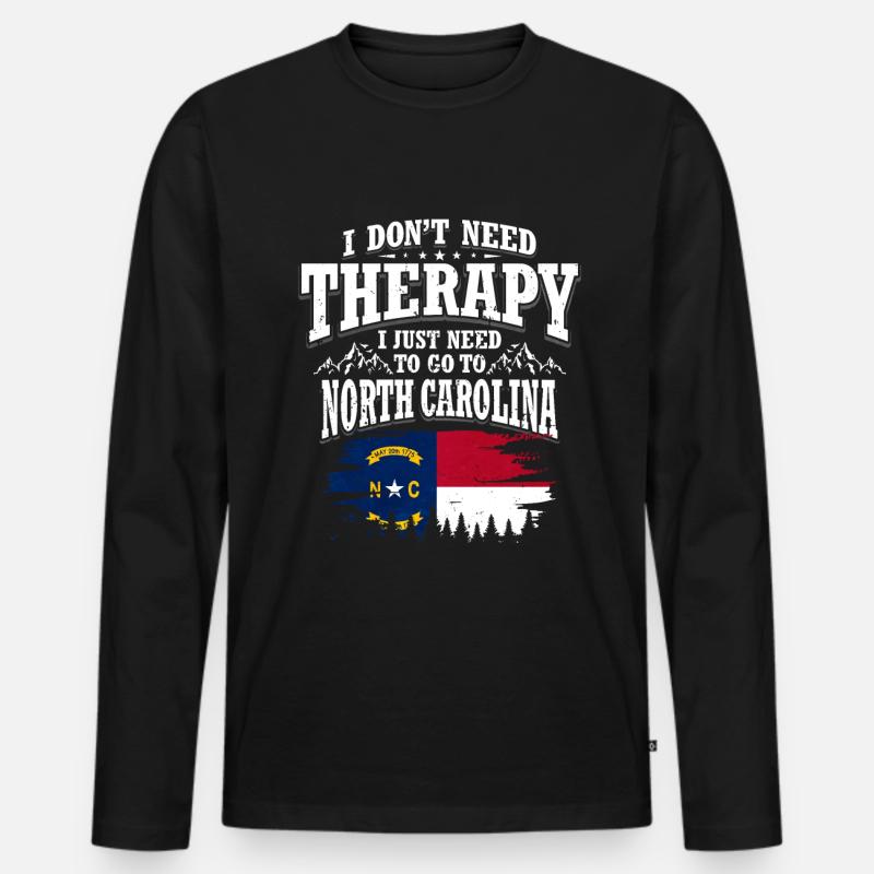 North Carolina - Männer Premium Bio Langarmshirt - Schwarz