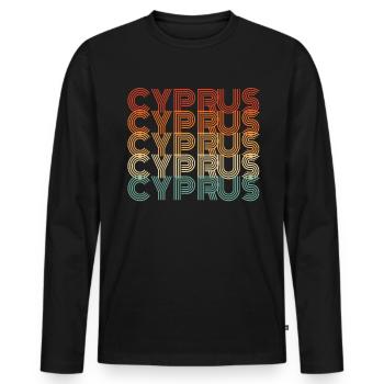 Chypre - T-shirt manches longues Premium bio Homme - noir - Devant - Nico (187cm)