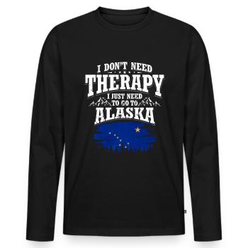 Alaska - Men's Premium Organic Long Sleeve Shirt - black - Front - Nico (187cm)