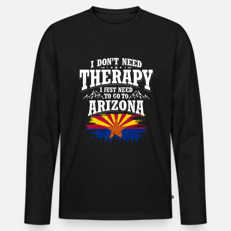Arizona - Männer Premium Bio Langarmshirt - Schwarz