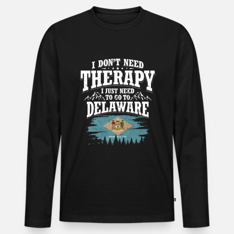 Delaware - Männer Premium Bio Langarmshirt - Schwarz