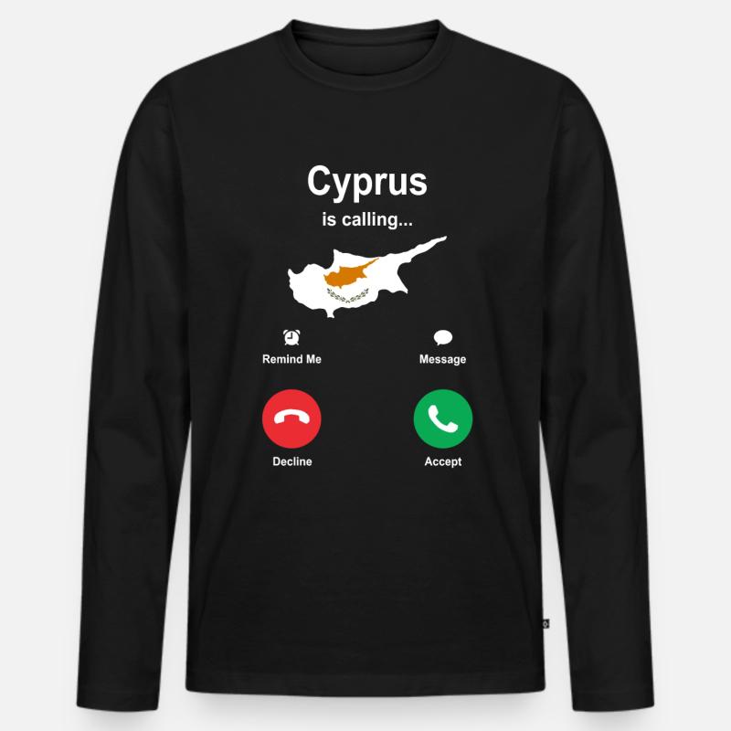 Zypern - Männer Premium Bio Langarmshirt - Schwarz