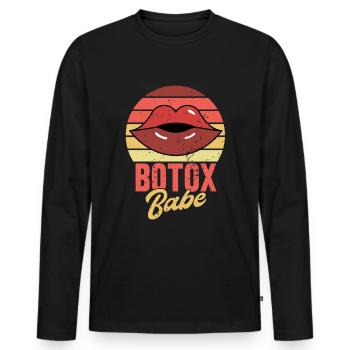 Botox - Männer Premium Bio Langarmshirt - Schwarz - Vorne - Nico (187cm)