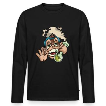 Cannabis - T-shirt manches longues Premium bio Homme - noir - Devant - Nico (187cm)