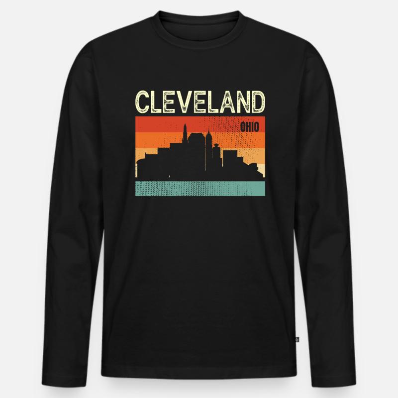 Cleveland Ohio - Männer Premium Bio Langarmshirt - Schwarz