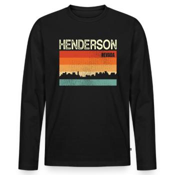 Henderson Nevada - Männer Premium Bio Langarmshirt - Schwarz - Vorne - Nico (187cm)