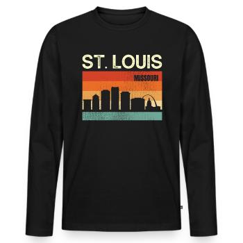 St. Louis Missouri - Men's Premium Organic Long Sleeve Shirt - black - Front - Nico (187cm)