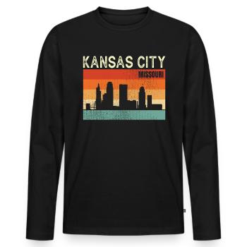 Toledo ( Ohio) - T-shirt manches longues Premium bio Homme - noir - Devant - Nico (187cm)