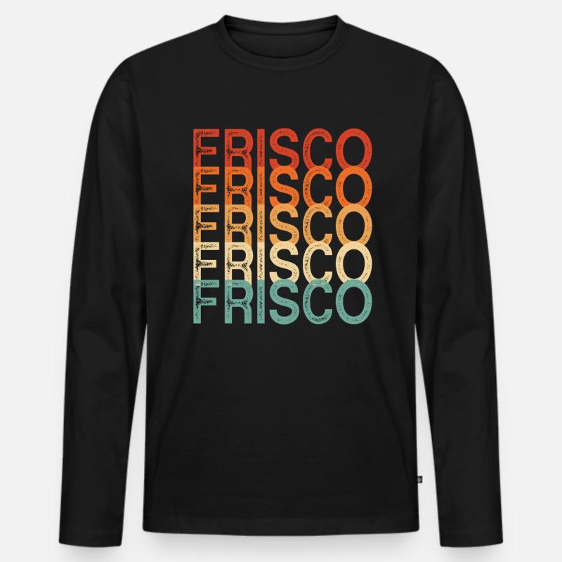 Frisco Texas - Männer Premium Bio Langarmshirt - Schwarz