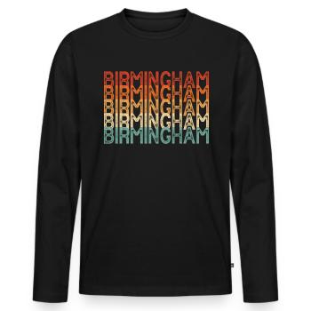 Birmingham, Alabama - Männer Premium Bio Langarmshirt - Schwarz - Vorne - Nico (187cm)