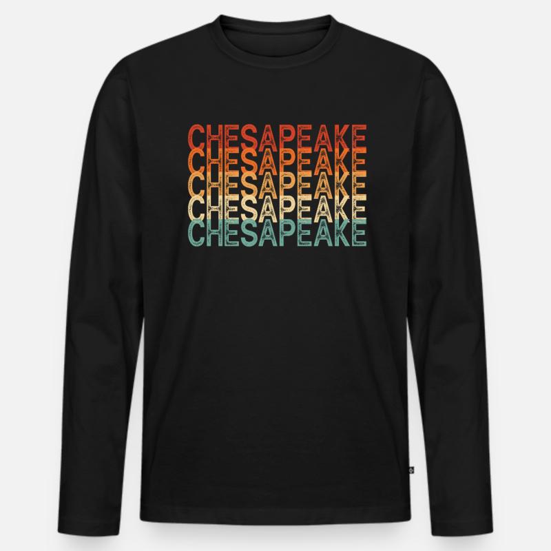Chesapeake Virginia - Männer Premium Bio Langarmshirt - Schwarz