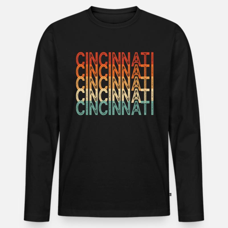 Cincinnati, Ohio - Männer Premium Bio Langarmshirt - Schwarz