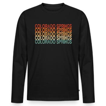 Colorado Springs - Männer Premium Bio Langarmshirt - Schwarz - Vorne - Nico (187cm)