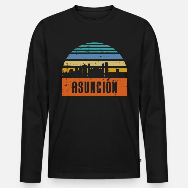 Asuncion - Männer Premium Bio Langarmshirt - Schwarz