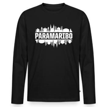 Horizon de Paramaribo - T-shirt manches longues Premium bio Homme - noir - Devant - Nico (187cm)