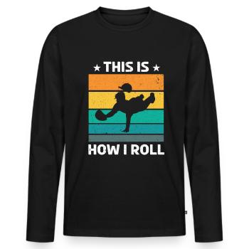 Baseball Baseball Bat Catch Ball - Men's Premium Organic Long Sleeve Shirt - black - Front - Nico (187cm)