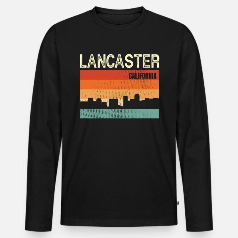 Lancaster - Männer Premium Bio Langarmshirt - Schwarz