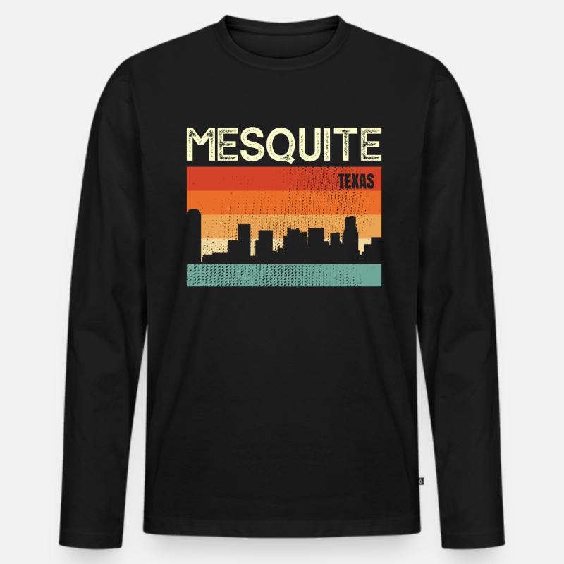Mesquite - Männer Premium Bio Langarmshirt - Schwarz
