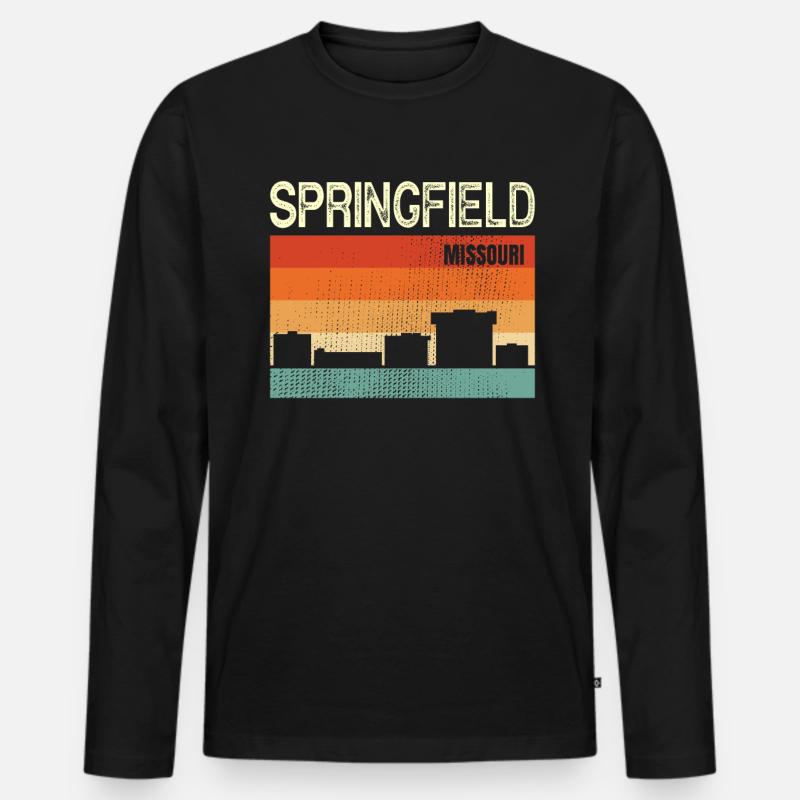 Springfeld - Männer Premium Bio Langarmshirt - Schwarz