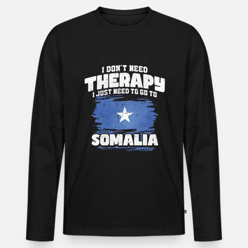 Somalia - Männer Premium Bio Langarmshirt - Schwarz