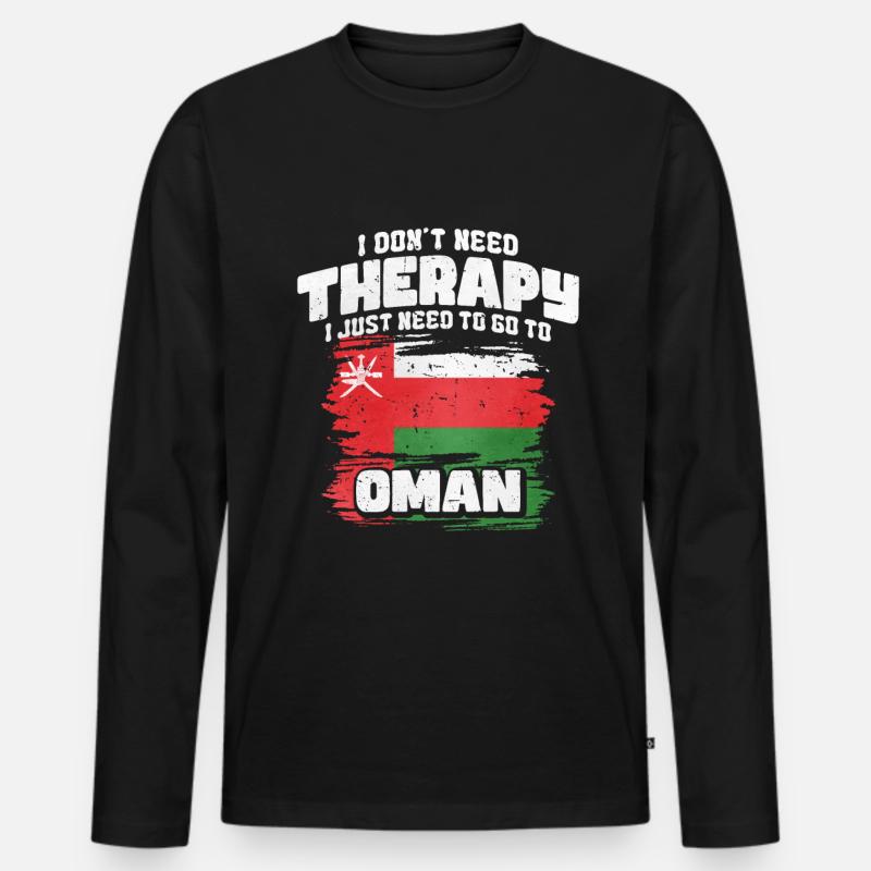 Oman - Männer Premium Bio Langarmshirt - Schwarz