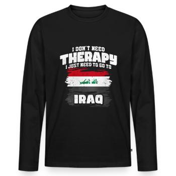 Irak - T-shirt manches longues Premium bio Homme - noir - Devant - Nico (187cm)